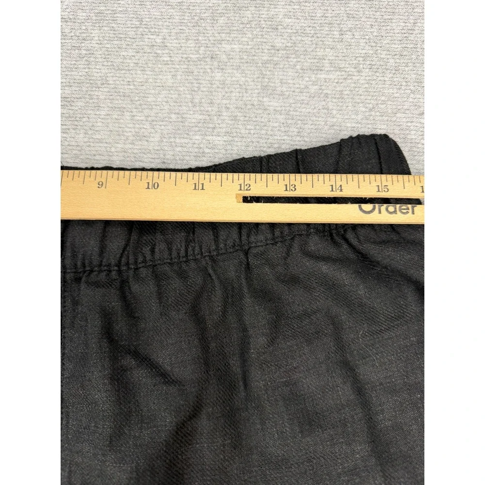 BlankNYC Linen‎ Blend Shorts Black Drawstring Elastic Waist Womens M